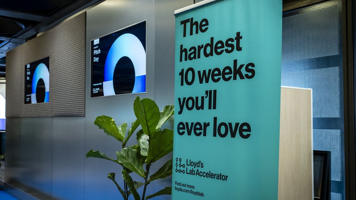 Lloyd’s Lab Accelerator banner at Pitch Day