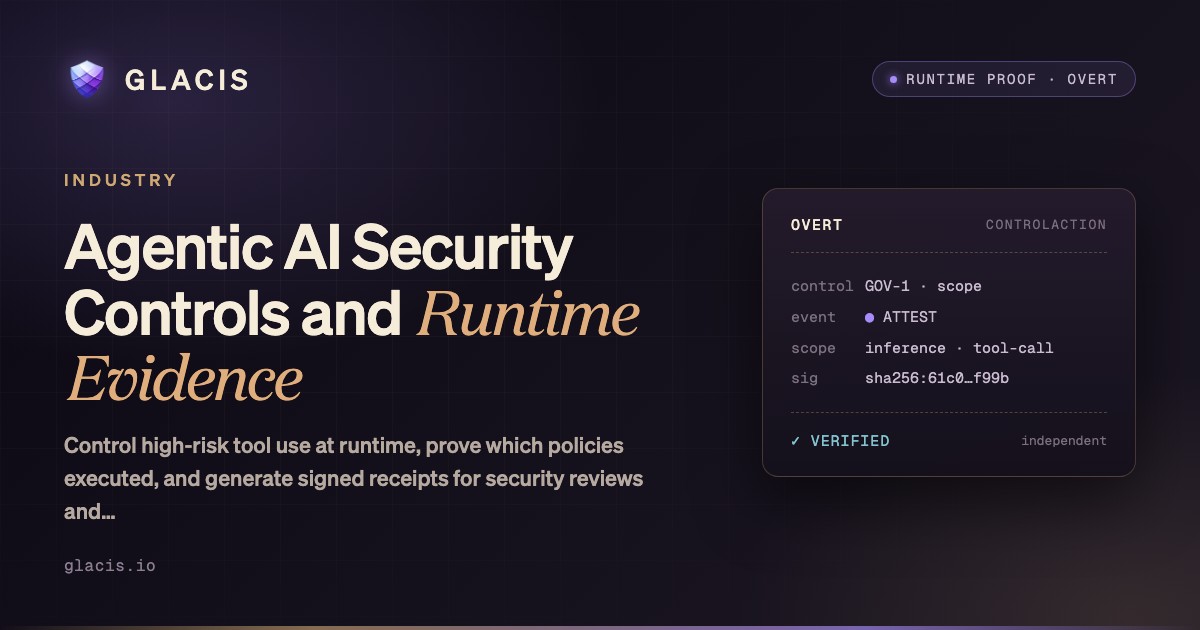 Agentic AI Security Controls and Runtime Evidence | Glacis